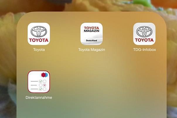  Leicht zu bedienen: Die neue Direktannahme-App von Toyota. Foto: TMDE/dpp-AutoReporter